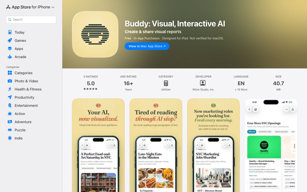 Buddy (AI Browser) interface screenshot