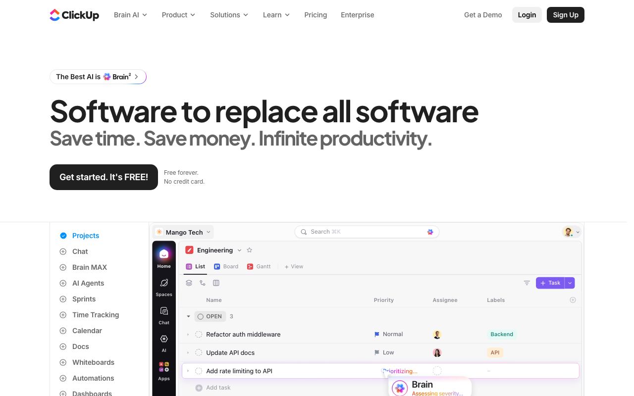 ClickUp AI interface screenshot