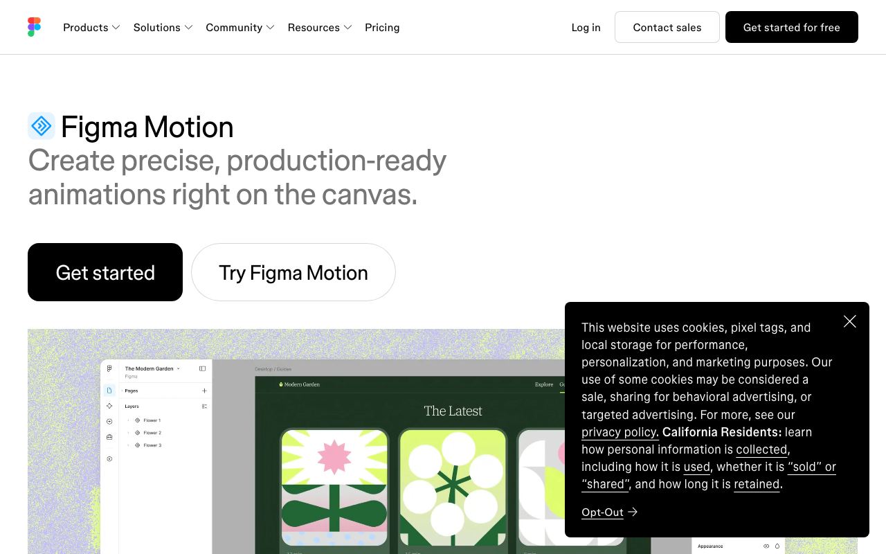 Figma Motion interface screenshot