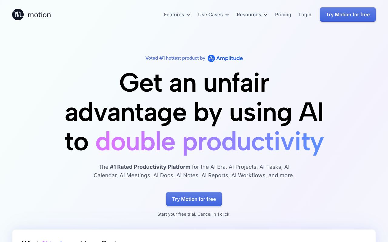 Motion interface screenshot