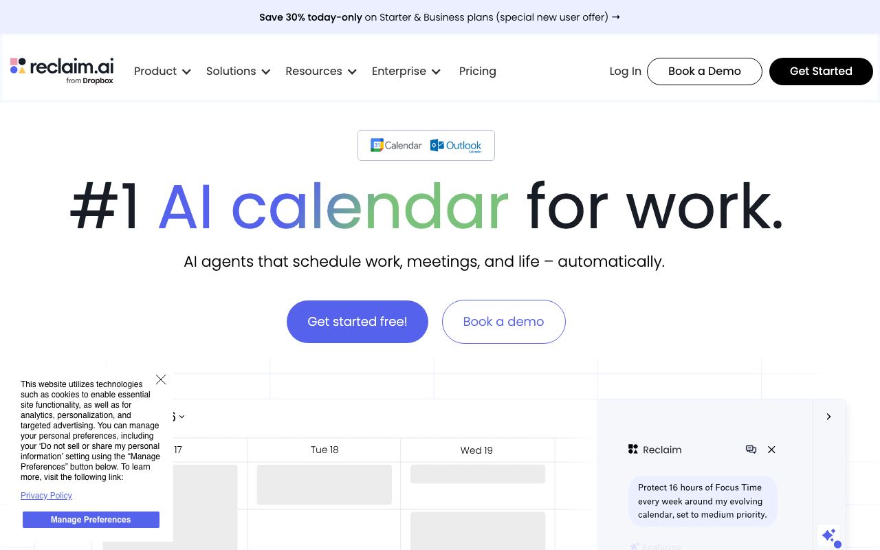 Reclaim AI interface screenshot